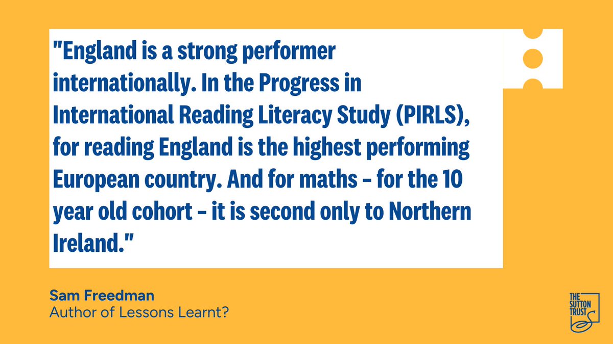 Over this time England’s performance on national reference tests in English and reading has remained relatively steady or shown some improvement.

England’s position in international rankings has also steadily improved, now being one of the highest performing European countries.