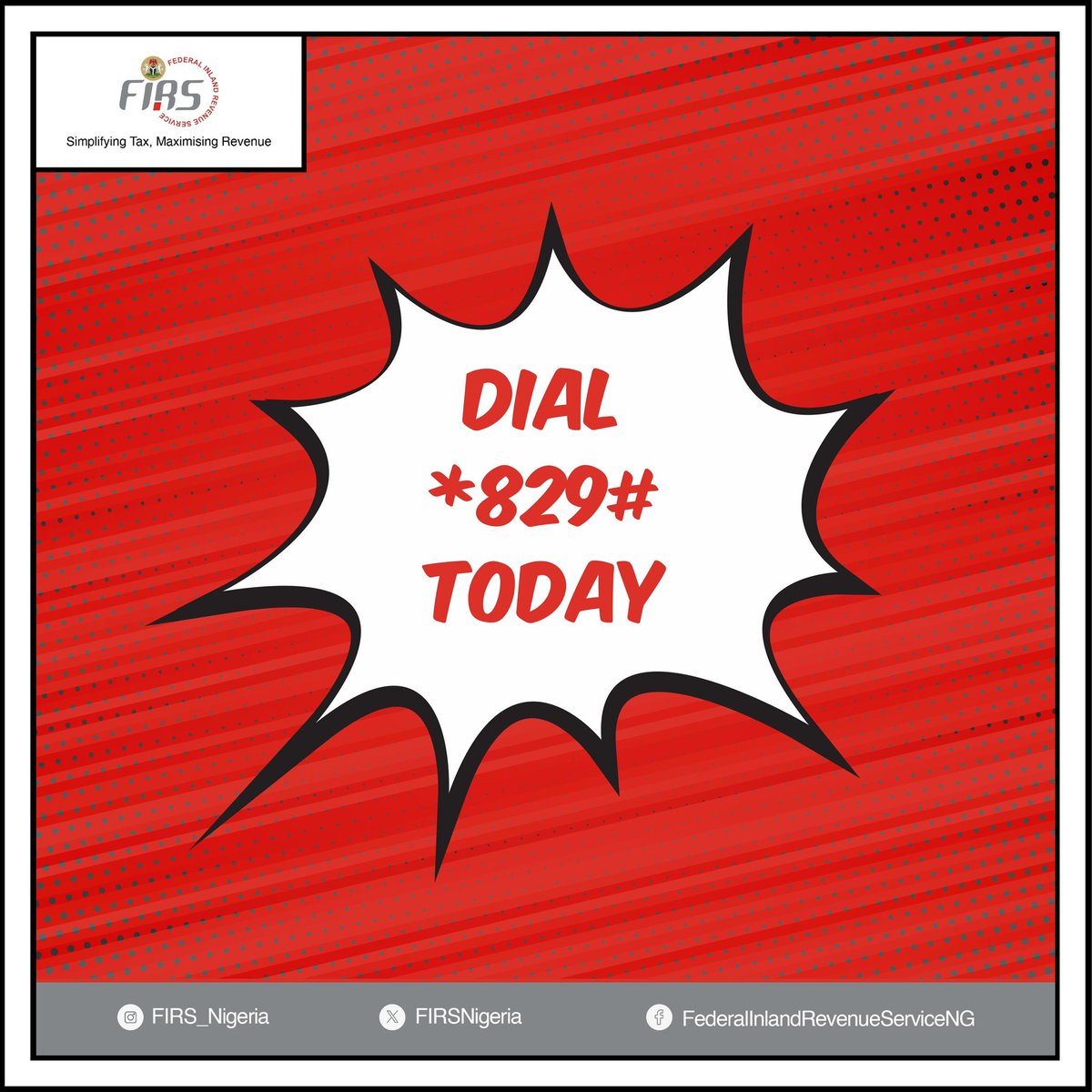 nestaseyi's tweet image. The FIRS @FIRSNigeria with oga @ZacchAdedeji has made things a whole lot easier with a new USSD code: *829#
📱 Now, you can access tax-related services directly from your mobile phone, no internet needed

#FIRS #TaxSimplification #USSDCode #TaxpayerServices