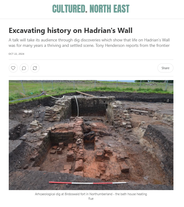 INSIGHTS Public Lectures | Newcastle University (@insightsncl) on Twitter photo It’s great to see the exciting work at Birdoswald Roman Fort being featured in <a href="/culturemag/">CULTURED. North East</a>
culturednortheast.co.uk/p/excavating-h…
Join us on Wednesday when Tony Willmott <a href="/HE_NorthEast/">Historic England North East</a> and Prof Ian Haynes <a href="/UniofNewcastle/">Newcastle University</a> explore findings from the three-year project It’s great to see the exciting work at Birdoswald Roman Fort being featured in <a href="/culturemag/">CULTURED. North East</a>
culturednortheast.co.uk/p/excavating-h…
Join us on Wednesday when Tony Willmott <a href="/HE_NorthEast/">Historic England North East</a> and Prof Ian Haynes <a href="/UniofNewcastle/">Newcastle University</a> explore findings from the three-year project