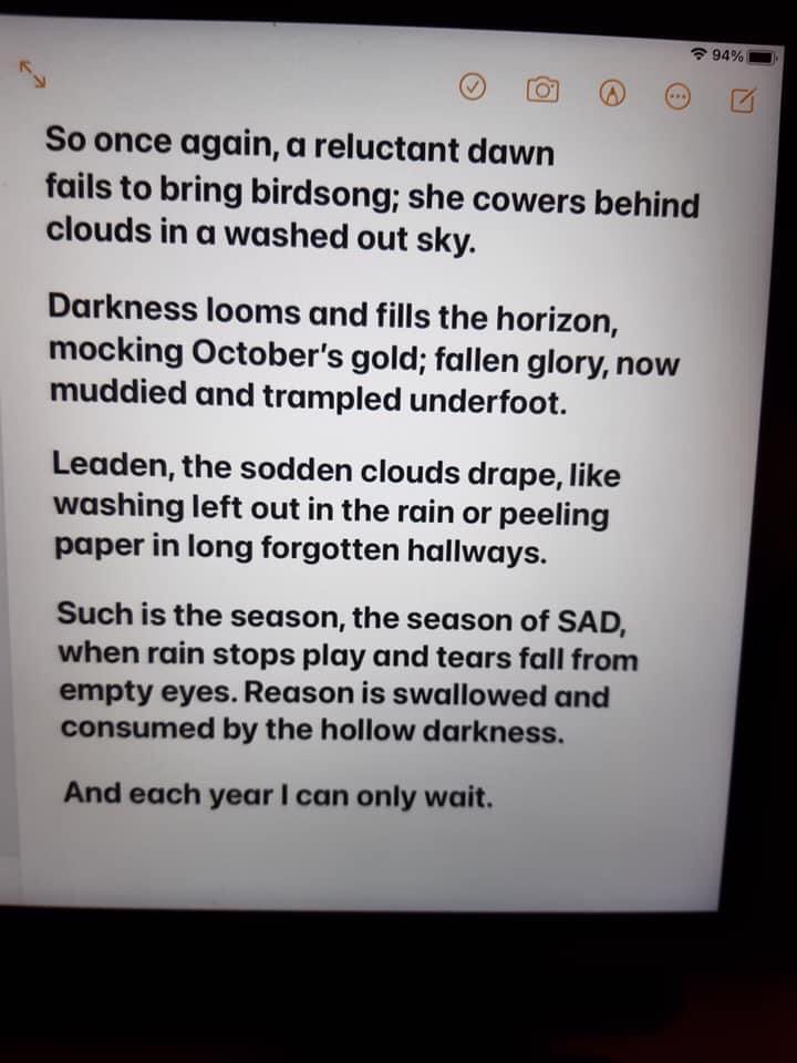 Mum’s SAD poem. It’s that time of year…
#SAD #MondayMorning #Cats