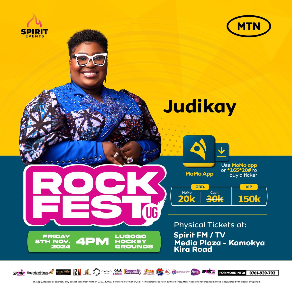 November 8/2024 at Lugogo Hockey Grounds. Discounted tickets available on MOMO. #RockFestUg #SpiritEvents
