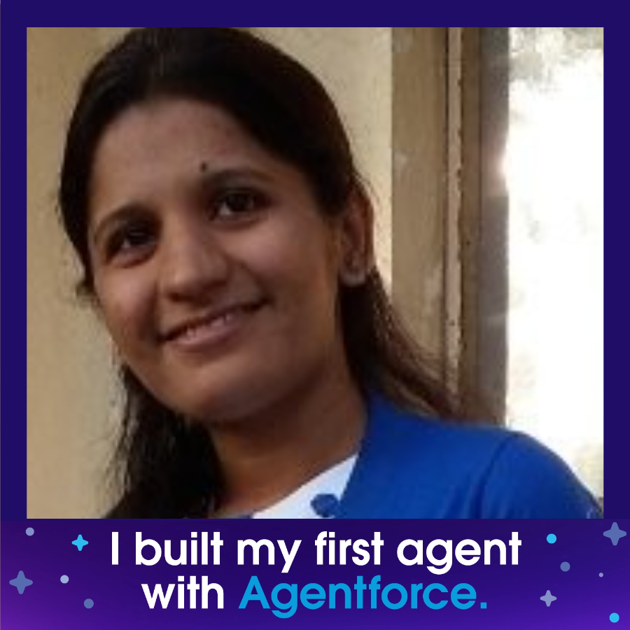 rupalipophaliya's tweet photo. I built my first agent with Agentforce 🎉
Complete the @salesforce #BuiltWithAgentforce Quest to build yours today and celebrate your new skills with a custom photo. 🤖
Start learning: https://t.co/fBMfa3LALk
#SFgiveaway https://t.co/bgAYdHfqUM