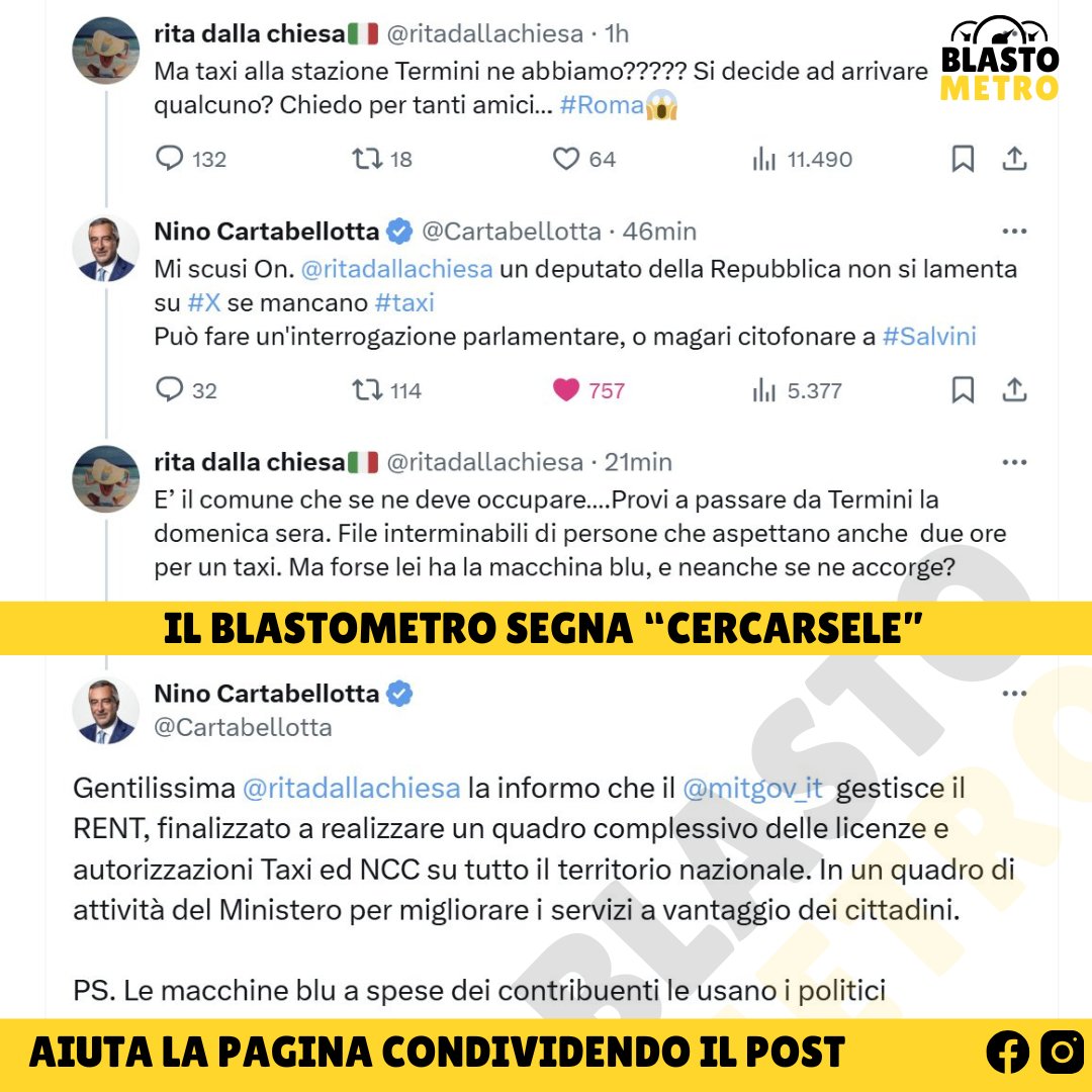 BlastometroTW's tweet image. #RitaDallaChiesa #ninocartabellotta #roma #taxiroma