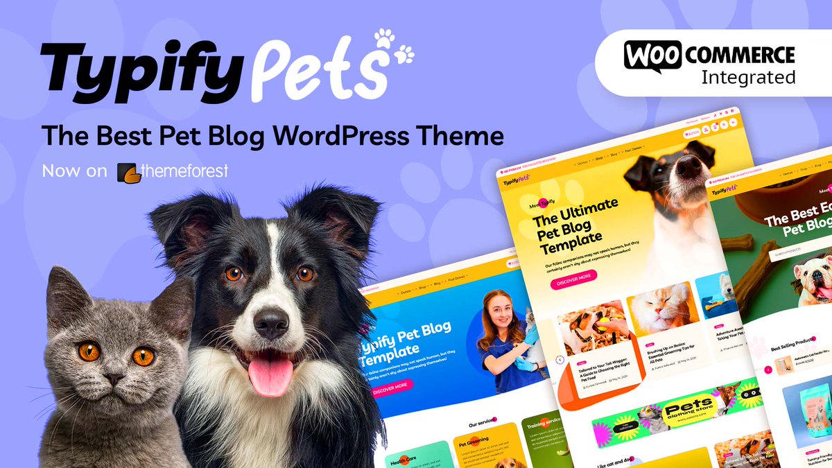 Launch Your Dream Pet Blog or Store with Typify Pets – The Ultimate WordPress Theme for Pet Lovers! 📷 qantumthemes.com/typify-magazin…
#PetBlog #WordPressTheme  #PetShop #PetLovers #AnimalBlog  #PetsOnline #petstore #onlinestore  #wordpress #elementor #petwebsite #pettips #themeforest