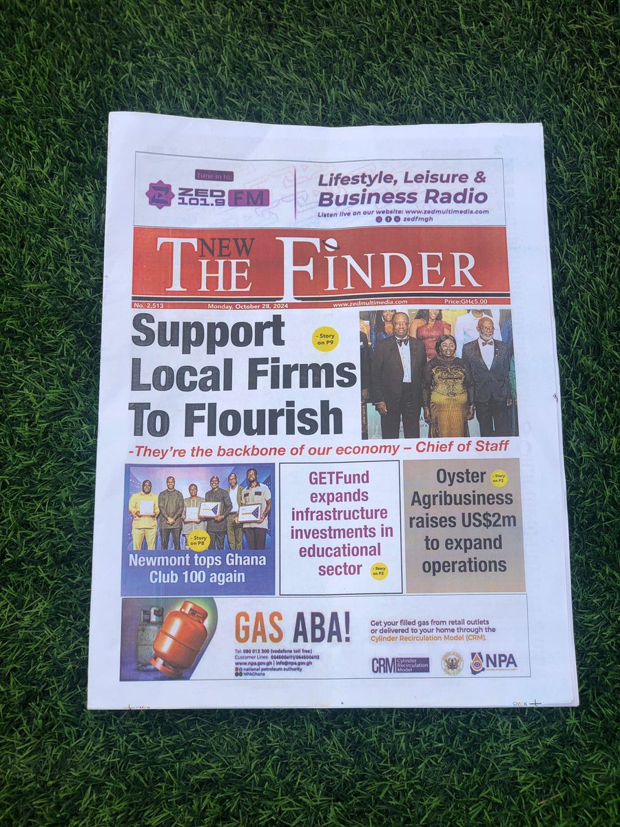 zedfmgh's tweet photo. Start your Monday with the latest in business, lifestyle, and leisure! Grab a copy of The New Finder for a fresh perspective on all things that matter this week.
#NewspaperReview #TheNewFinder #ZedMultimedia #ZedFM1019FM #StayInformed #BusinessNews #LifestyleNews #LeisureUpdates https://t.co/xW2GusHY3y