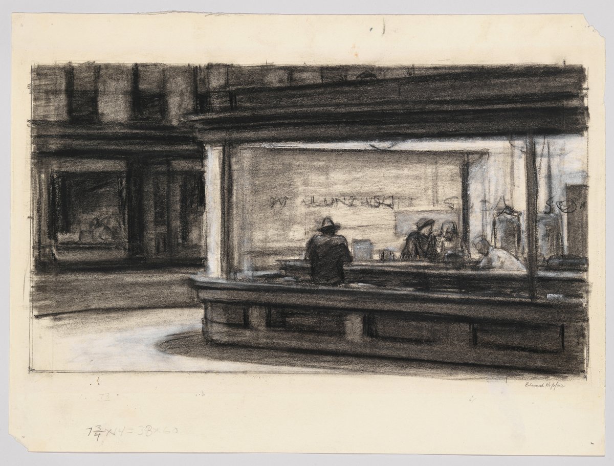 Study for Nighthawks - 1942 #artbots #hopper