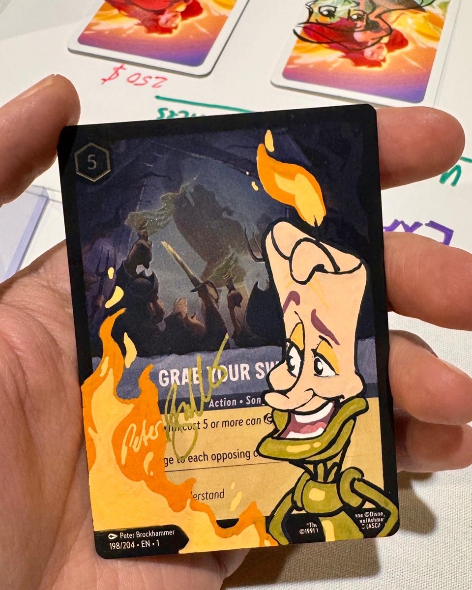 PBrockhammer's tweet photo. @MiamiTcgCon was amazing. It was such a great time with so many #lorcana artists and we left those days with new friendships and special memories. 🥹💜 #disneylorcana #disney @DisneyLorcana https://t.co/rIeLBQJVHR