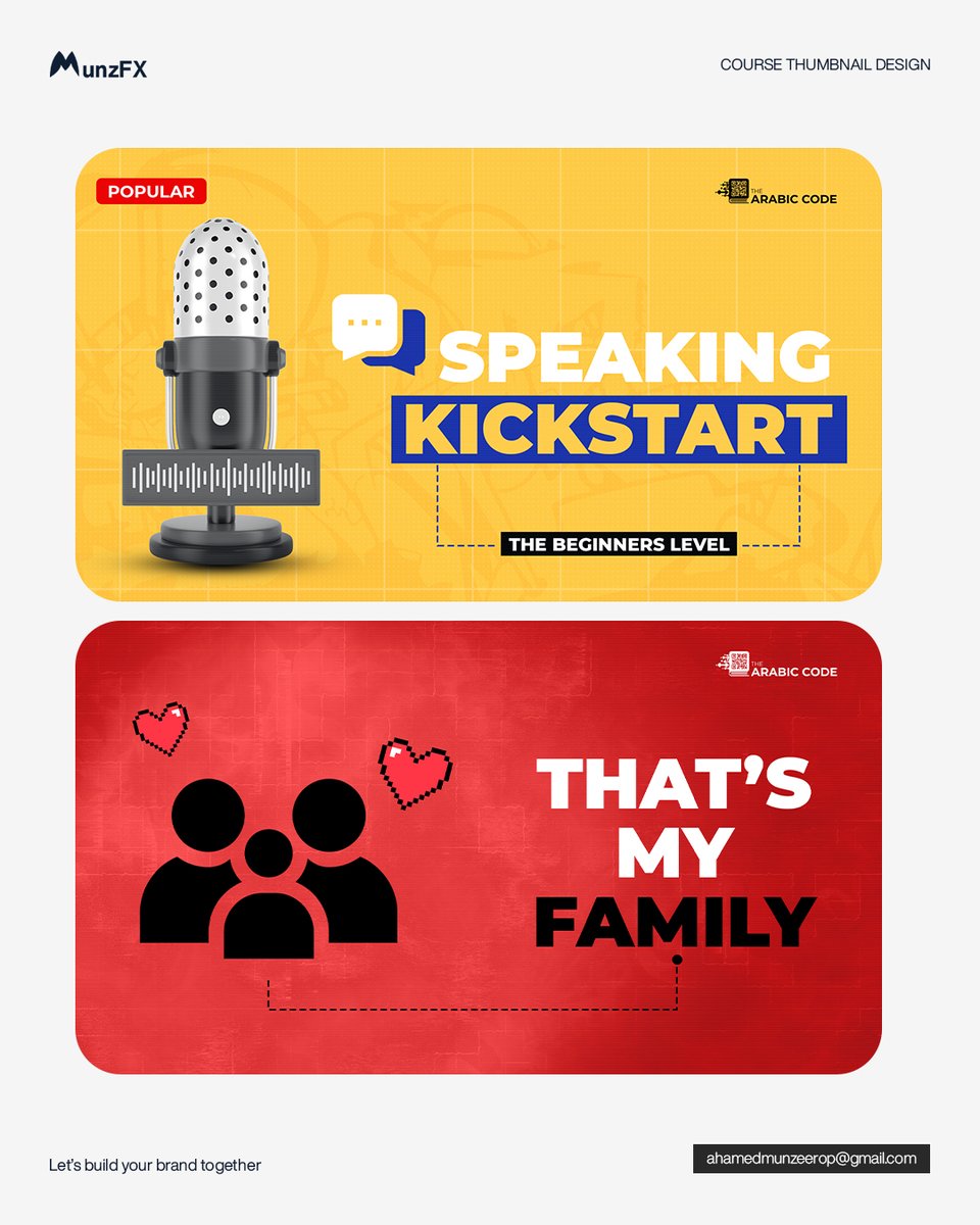 munzfx's tweet photo. Check out this recent course thumbnails i created for The ARABIC CODE

Looking for a skilled graphic designer to elevate your brand? Dm or contact me on Instagram 

https://t.co/iWWTd4U7f0 https://t.co/2bY6RETzdF