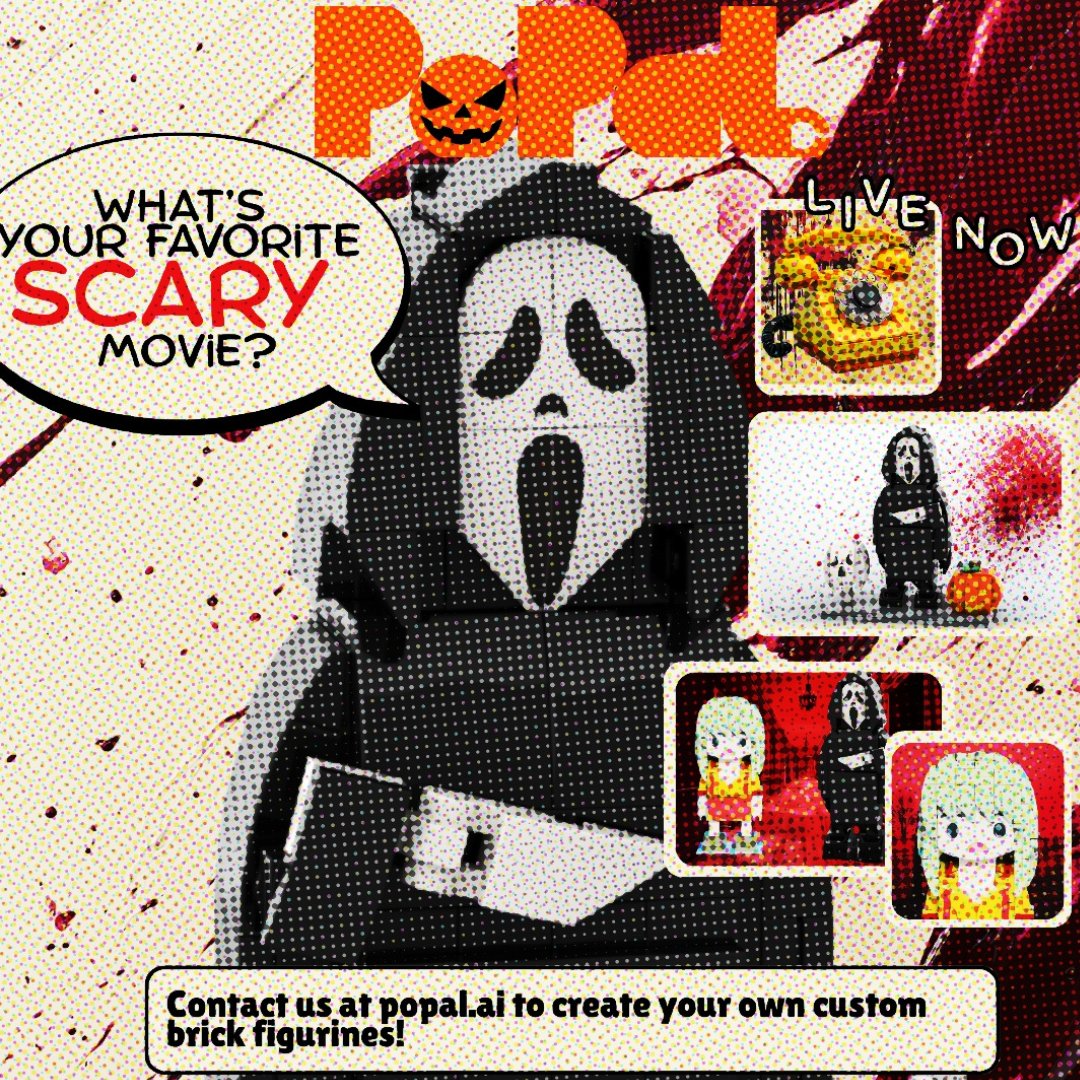 Popal_AI's tweet photo. This #Halloween, prepare to Scream… with excitement! 🎃👻 #Popal's Halloween Figurine is here, and he's ready for you to build! #customfigurines #custombrickfigurines https://t.co/0zZzOwgUBY
