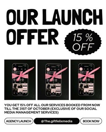 TheGFMedia's tweet photo. What can we do for you this week? Our 15% Launch offer is still on and it will end in the 31st of this month.

Don't miss this opportunity to elevate your business/brand to the next level. Send us a DM today and let's connect 😇. https://t.co/vUOZr5p7v3