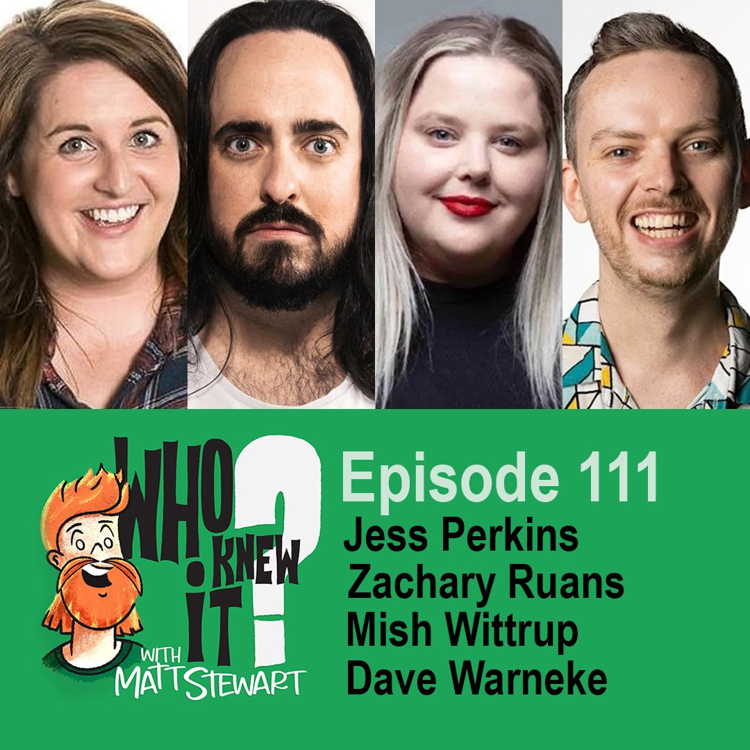 Who Knew It with Matt Stewart (@whoknewitpod) on Twitter photo New episode is out with guests @jess_perkins, <a href="/ZacharyRuane/">Zachary Ruane 🪱</a>, <a href="/MishWittrup/">Mish Wittrup</a> and <a href="/davewarneke/">Dave Warneke</a>!! Check it out in your pod feeds now, it's a belter!!
Acast: shows.acast.com/who-knew-it-wi…
Apple: podcasts.apple.com/au/podcast/who…
Spotify: open.spotify.com/show/5muZuXUci… New episode is out with guests @jess_perkins, <a href="/ZacharyRuane/">Zachary Ruane 🪱</a>, <a href="/MishWittrup/">Mish Wittrup</a> and <a href="/davewarneke/">Dave Warneke</a>!! Check it out in your pod feeds now, it's a belter!!
Acast: shows.acast.com/who-knew-it-wi…
Apple: podcasts.apple.com/au/podcast/who…
Spotify: open.spotify.com/show/5muZuXUci…