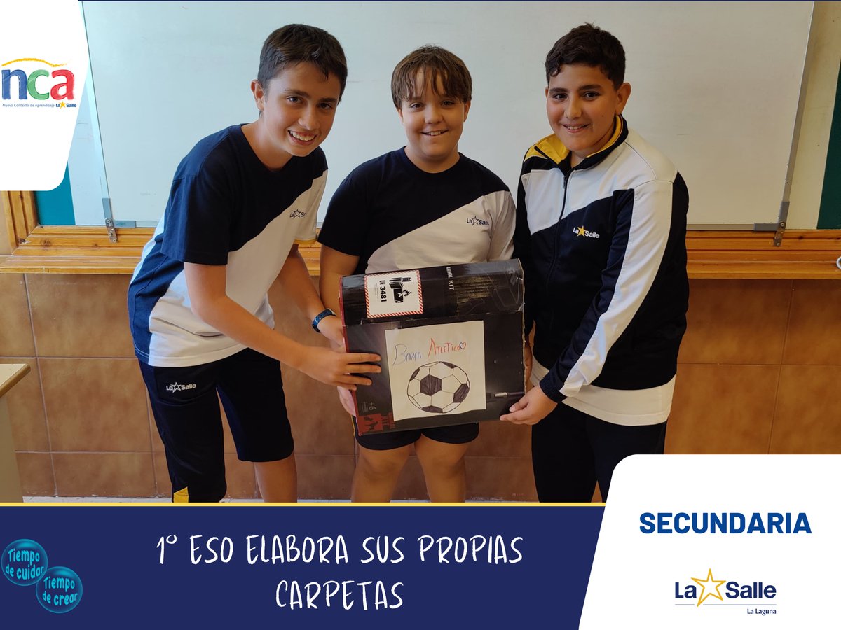 🙂¡1º ESO elabora sus propias carpetas!

😃👉Más Info: lasallelalaguna.es/1o-eso-elabora… #LaSalle #LaSalleLaLaguna #SomosLaSalle #Educación #Secundaria #NCA
