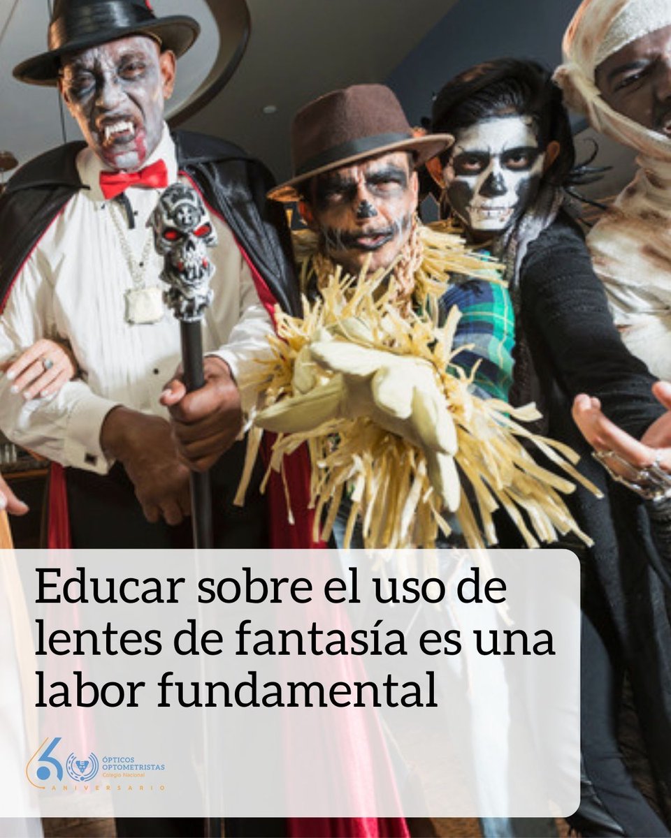 CNOO_Spain's tweet photo. ¡Tus pacientes ya están pensando en sus disfraces de #Halloween!

Recuérdales la importancia de adquirir las lentes de fantasía en establecimientos sanitarios de óptica y el orden para usar maquillaje y lentillas.

¡Tu consejo es clave para su #saludvisual! https://t.co/iJkzvhYV4l