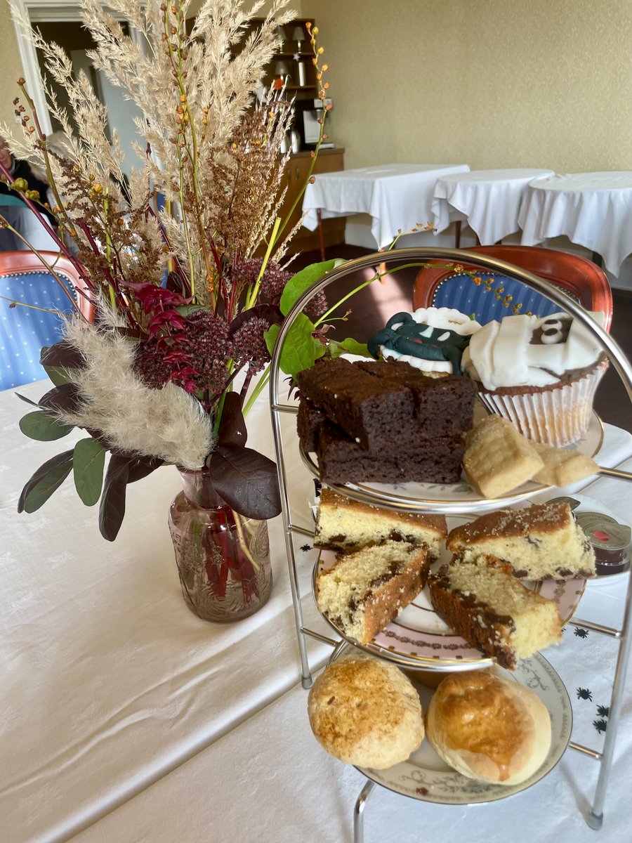 Spooky fun and sweet treats! 🎃 
Our Halloween coffee morning at Middleton Hall was a delight, thanks to the creative cakes from Darlington College students and stunning autumn floral centrepieces from our talented gardeners🍂
