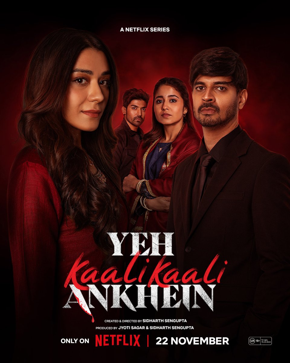 iam_anchalsingh's tweet photo. 22 Nov '24!!Yeh Kaali Kaali Ankhein season 2 is coming on @NetflixIndia
👁❤️
#EdgestormVentures @jyotisagarc @sidhartsengupta #VarunBadola #MuraliK
@vishal170182 #PrassanthKC #PrashantKumarNag @parichitP @subodh1610
@shivamsingupta @tahirrajbhasin @battatawada @iam_anchalsingh https://t.co/aIsuHHpSvl