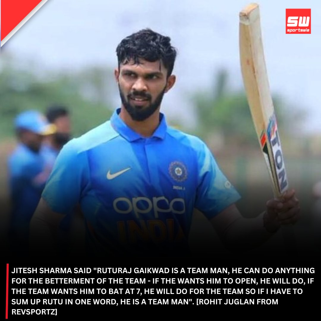 mysportswiz's tweet photo. A true team player puts the team first! 💯

Ruturaj Gaikwad embodies dedication and versatility – ready to adapt and give his best, no matter the role. That's what makes him a standout! 🔥🙌 #TeamMan

#WBBL10 #NicolaCarey #INDvsNZ #AFGAvSLA #MichaelOliver #Arsenal #WestHam #Robertson #GaryKirsten  #kittle #commanders #skip #Purdy #cowboys #49ers #cowboys  #jordanMason #jaydendaniels #jerry #FTTB #zeke #DALvsSF #washington #MensT20EmergingTeamsAsiaCup