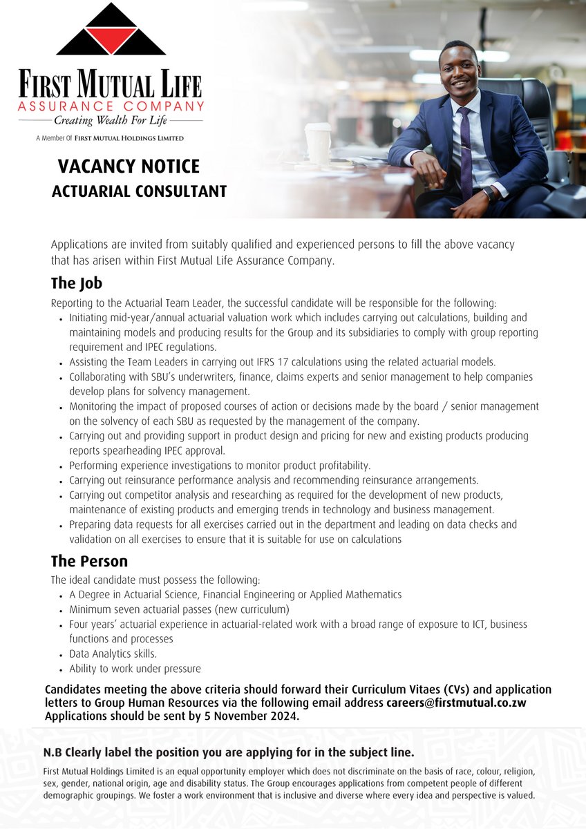 Vacancy Notice

Actuarial Consultant