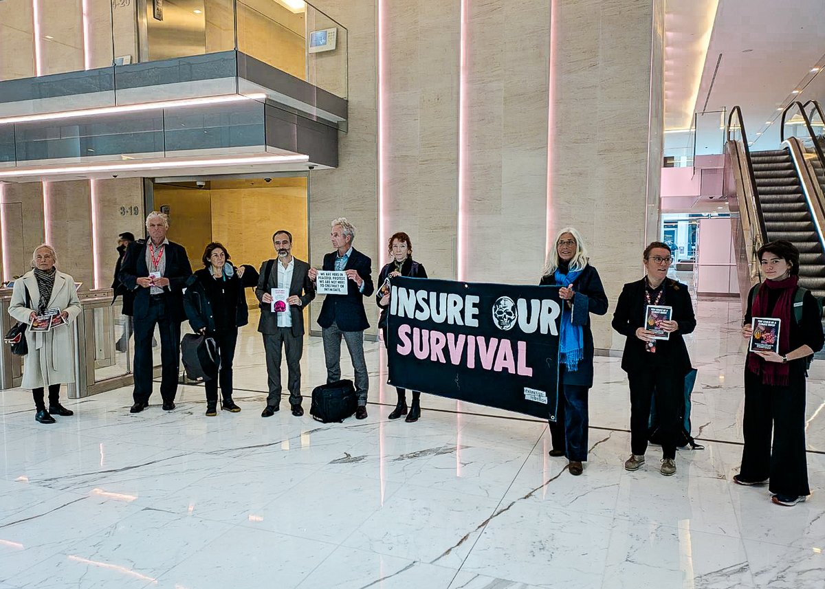 Extinction Rebellion UK 🌍 (@xrebellionuk) on Twitter photo 🚨 BREAKING: #ExtinctionRebellion have occupied the lobby of the Walkie Talkie
We're demanding insurance companies dump new oil, gas & coal projects
⛈️Casual Reminder: while insurers profit, our homes drown
👀STAY TUNED
#InsureOurSurvival #FloodAlert 🚨 BREAKING: #ExtinctionRebellion have occupied the lobby of the Walkie Talkie
We're demanding insurance companies dump new oil, gas & coal projects
⛈️Casual Reminder: while insurers profit, our homes drown
👀STAY TUNED
#InsureOurSurvival #FloodAlert
