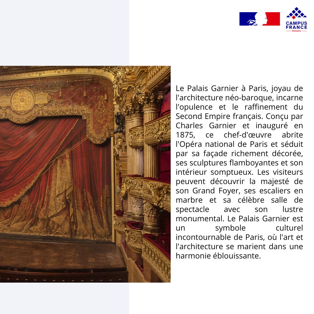 Viens #étudier en #France et prépare toi à découvrir ses trésors ✨️ Cette semaine #découvrons ensemble le #palaisgarnier #étudesenfrance