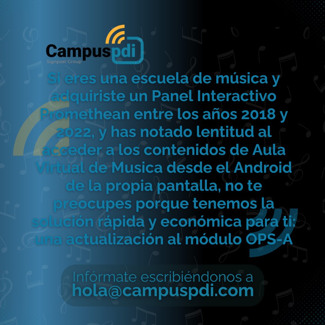 campuspdi's tweet photo. 🎼 ¿Sabes que en #CampusPDI hemos puesto en marcha una campaña para #escuelasdemúsica y #conservatorios ⁉️ ℹ️ Infórmate aquí ➡️ https://t.co/NHAFGy10rB ⬅️ 📧 O contacta con nosotros a través del mail hola@campuspdi.com 🎷
#CampusPDI #educación #academias #aulademúsica https://t.co/2SCpwLXgBT