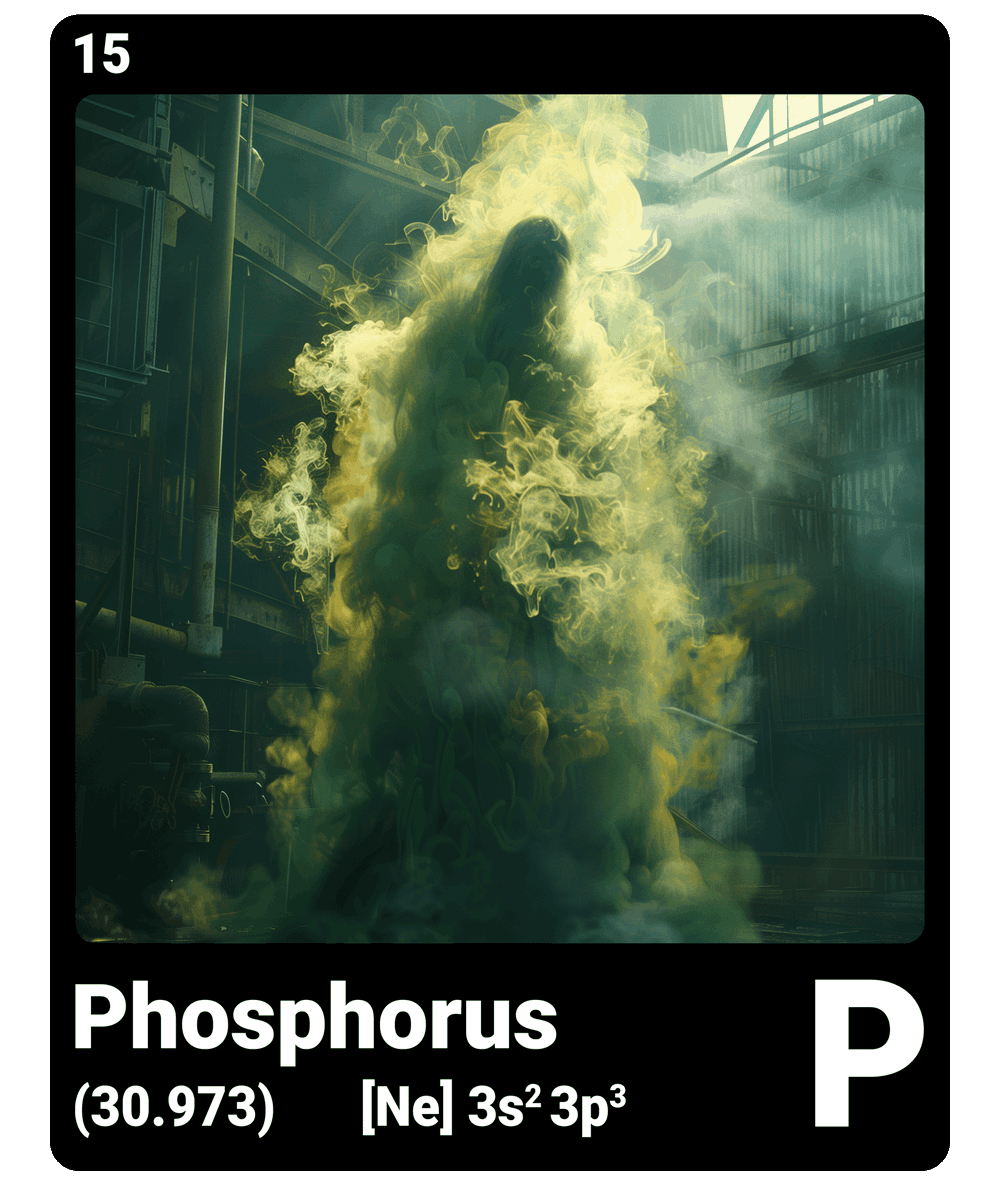 br_AI_king's tweet image. This is what it looks like when AI gives the chemical element #phosphorus a face - find all #ChemicalElement in the bio #ScienceArt
