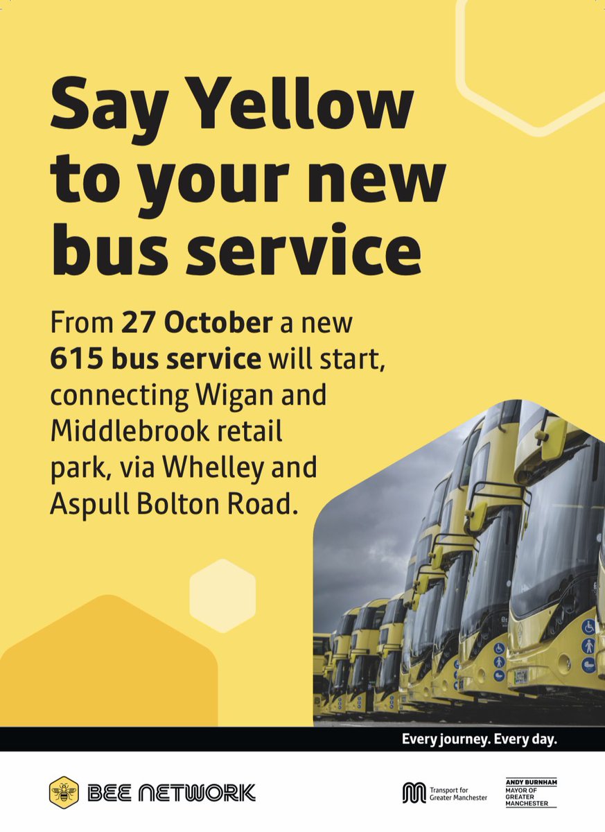 Cllr Laura Flynn (@cllrlauraflynn) on Twitter photo Excited and proud to get FIRST bus of FIRST new route in the whole #BeeNetwork this morning.
615 #Wigan Bus Station > Middlebrook/Horwich Parkway via #Whelley #NewSprings #Aspull
Buses back for Bolton Rd after nearly 5 yrs 🚌
Only been possible w. <a href="/BeeNetwork/">Bee Network</a> <a href="/AndyBurnhamGM/">Andy Burnham</a> 🙏 Excited and proud to get FIRST bus of FIRST new route in the whole #BeeNetwork this morning.
615 #Wigan Bus Station > Middlebrook/Horwich Parkway via #Whelley #NewSprings #Aspull
Buses back for Bolton Rd after nearly 5 yrs 🚌
Only been possible w. <a href="/BeeNetwork/">Bee Network</a> <a href="/AndyBurnhamGM/">Andy Burnham</a> 🙏
