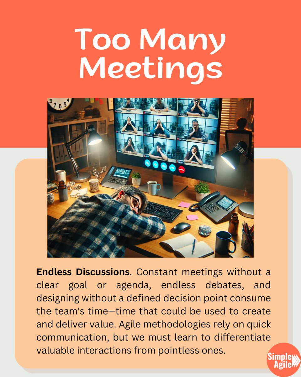 simple_agile's tweet image. Another type of IT waste - endless meetings that should have been e-mails