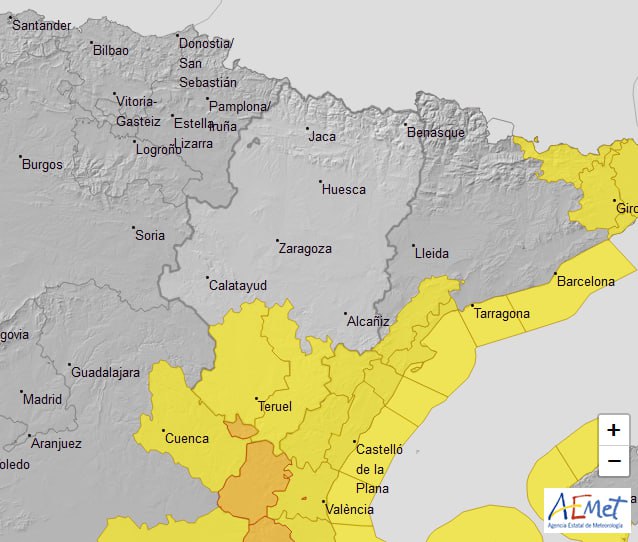 112Aragon's tweet image. 🟡🌧️ Aviso amarillo por #lluvias en #Gúdar y #Maestrazgo y #Albarracín y #Jiloca para mañana, día 29, desde las 15 hasta las 23:59 horas.
@AEMET_Aragon