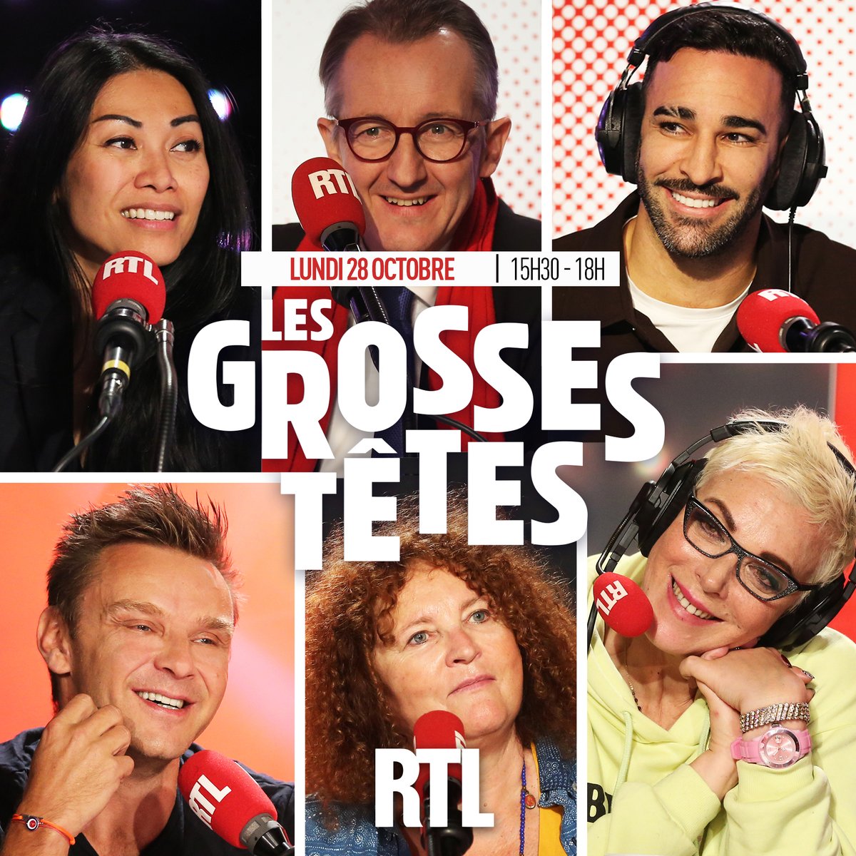 GrossesTetesRTL's tweet image. 🎙️📻😂 Découvrez vos Grosses Têtes du jour ! Autour de @ruquierofficiel ce lundi : 
✈️ @Jeanfi_Janssens 
⚽ #AdilRami
 🎭#ValérieMairesse
 🇦🇷 #MarcelaIacub
 🎤@Anggun_Cipta 
🧣@C_Barbier 
 
⏰Rendez-vous à 15h30 sur @RTLFrance