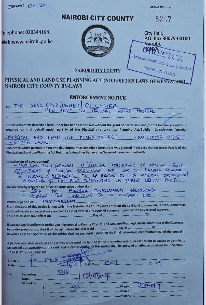 bonifacemwangi's tweet photo. Looks like the good people of Nairobi West will finally get their playground back. @naiwesthospital have been served. The hospital owner should  be charged for stealing public land. It’s very important he restores the playground! Mkora huyo. Good job @SakajaJohnson  @RexOmolleh. https://t.co/Sq5rUZGBl2