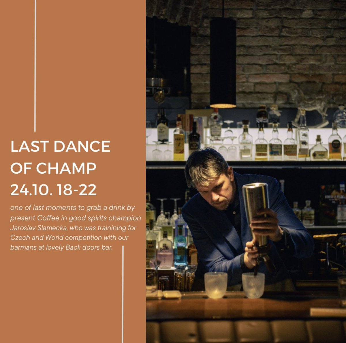poslední tanec... minimálně jeden z posledních než přijdu o korunku... tak přijďte 24.10. do Back doors bar na drink.