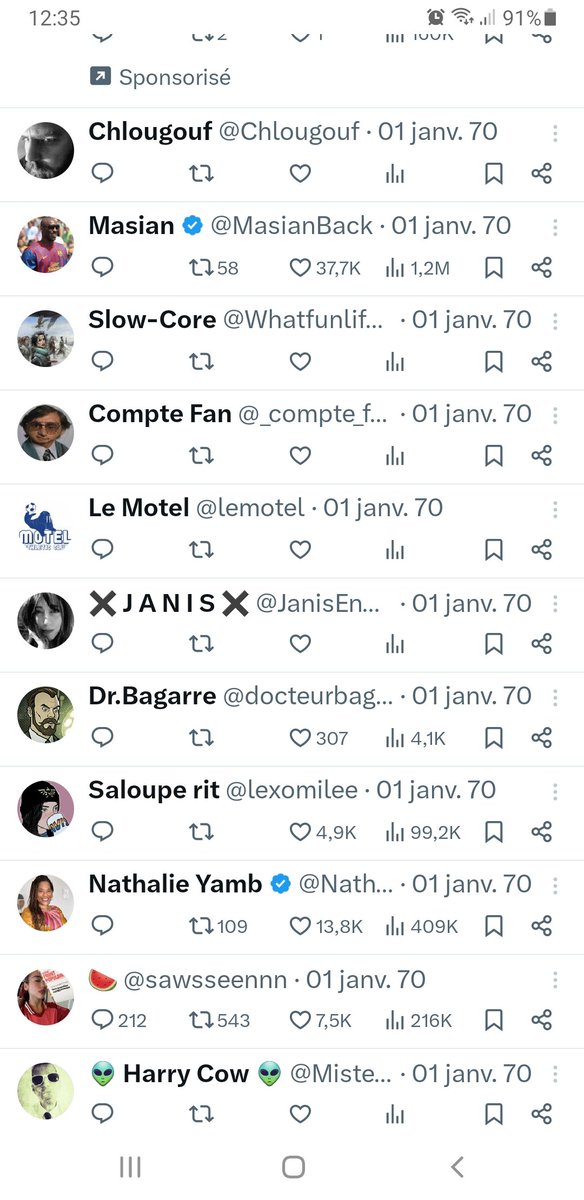 Pourquoi tout les posts du 01 janv 70 ressurgissent aujourd'hui ?  L'explication la plus logique est une faille spatio-temporelle mais si vous en avez une autre...