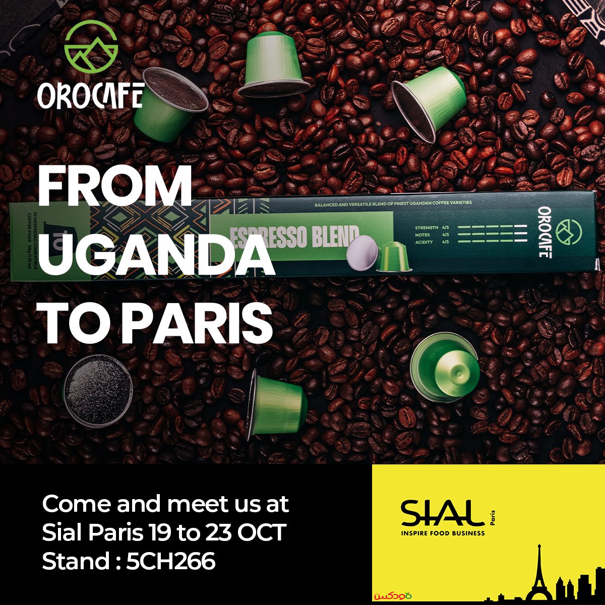 OrocafeUg's tweet photo. We are not just delivering coffee we are delivering the taste and feeling of the Ugandan culture to Paris. So join us at the Sial Expo this year and have a taste of richness. ☕️
#Orocafe #sialparis #CoffeeTime https://t.co/nN2OsR6z5N