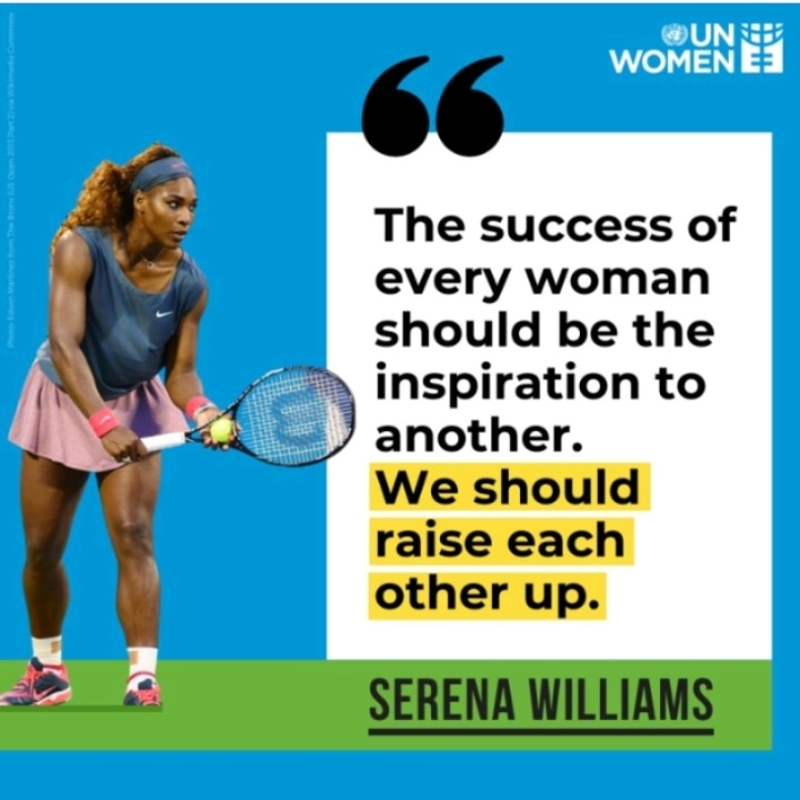 "The success to every woman should be the inspiration to another. We should raise each other up"--Serena Williams. Reading through these lines gives us motivation to keep on being a support system!💪👏😍 #SerenaWilliams #Africa #Women #Feminism #Education #Jobs #Empowerment #Love