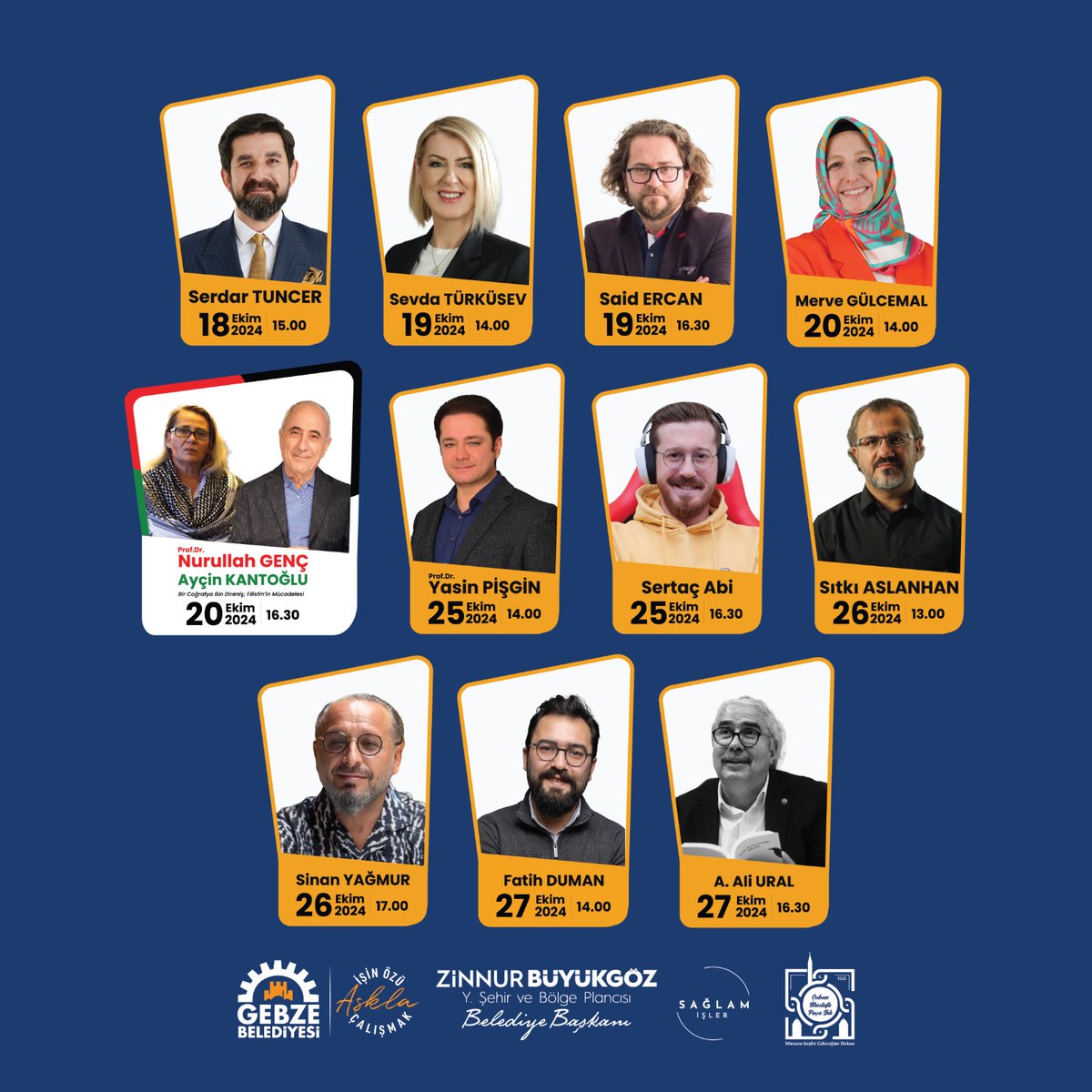 Gebze Kitap Fuarı'nı;
Bu sene, Çoban Mustafa Paşa Yılı kapsamında;
"Mirasını keşfet, geleceğine dokun." temasıyla ele alacağız. 

18 Ekim itibariyle kültür dünyamızı renklendiren ulusal ve yerel yazarları, binlerce kıymetli eseri ve çeşitli kültürel etkinlikleri Gebzeli