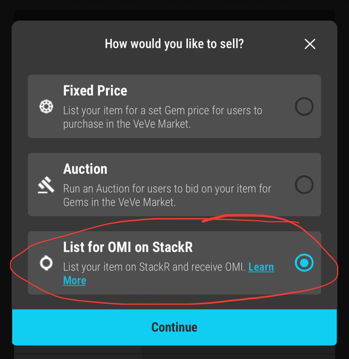 BREAKING: VeVe NFTs can now be sold in exchange for crypto via mobile app!

➡️ New VeVe app update on the iPhone enables crypto feature
➡️ Option for selling VeVe collectibles for OMI now appears on the mobile app

For the first time ever, you can access the ability to sell VeVe