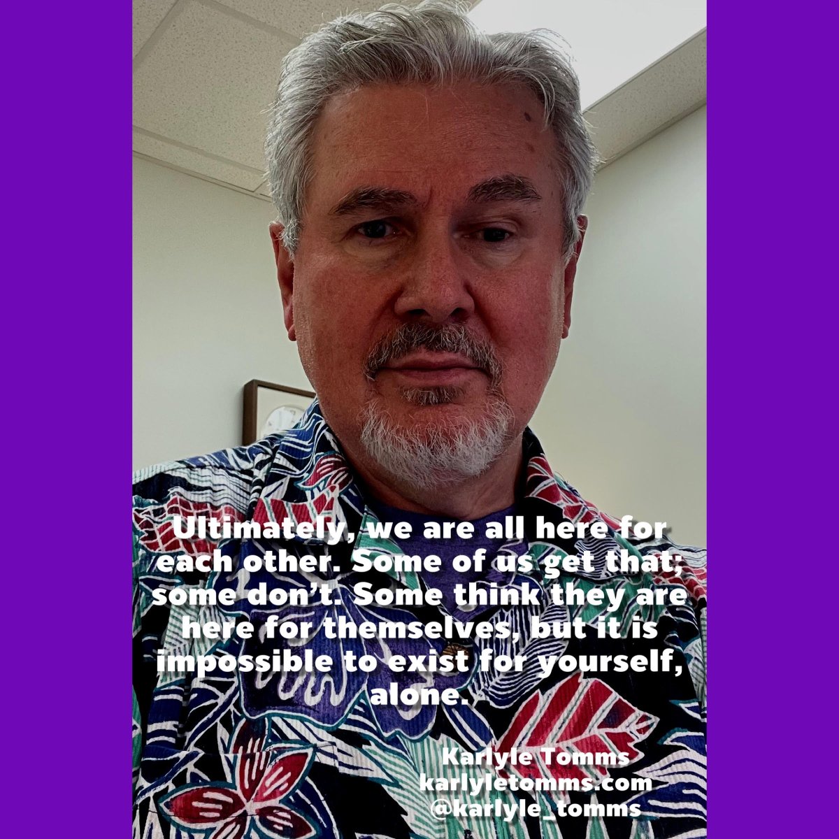 Karlyle_Tomms's tweet image. Someone else, usually hundreds of others, had a part in every bite of food you put in your mouth, every device you use, every article of clothing, where you live, etc. We all serve each other. We must, to survive. #humansurvival #othersmatter karlyletomms.com