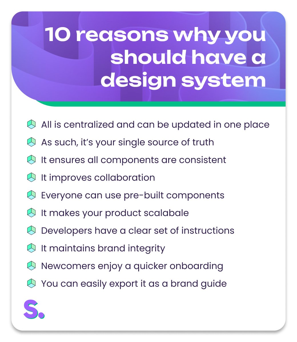 Having a #designsystem in place is crucial for the overall #ux of your product. 10 reasons why.