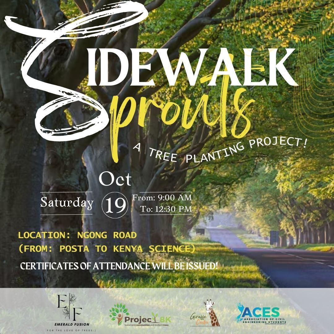 🌱🌳 Hey, nature lovers! 🌳🌱 
*Emerald Fusion and Project 8K* are teaming up to give Ngong Road a green makeover! 
💚 Join us on October 19th for the Sidewalk Sprouts Tree Planting event
Sign up NOW and be part of this awesome eco-project! 
🌍✨ 👉 forms.gle/E6Xs6XX17qFCLt…