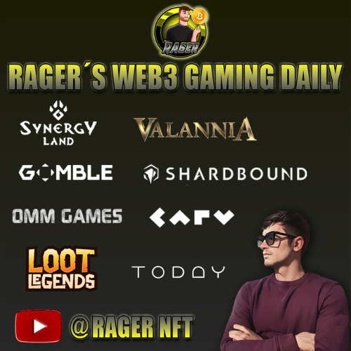 RagerrrYT's tweet photo. 🚨 RAGER`S WEB3 GAMING DAILY - October 15, 2024

@SynergyLandGame Playtest October 22nd to 25th
@ValanniaGame Free mint this Friday, ME
@shardbound_game Shardbound open beta is live 
@gomblegames Eggdrop Launchpool #2 is active
@OMMGamesLtd  Free mint on October 21st
@LootLegendsGame Play to Airdrop!
@carv_official $CARV hits $1B FDV just 5 days after launch
@todaythegame  Free mint tomorrow