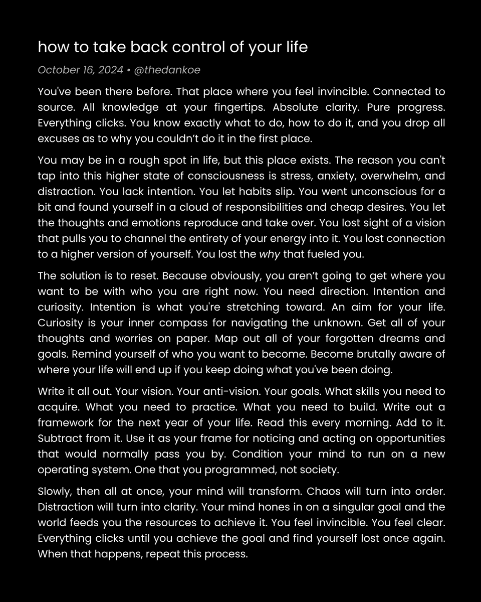 how to take back control of your life