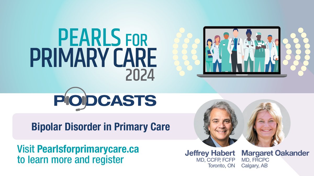 PPCconference's tweet image. New #PearlsForPrimaryCare podcast! Dr. Margaret Oakander and Dr. Jeffrey Habert discuss the prevalence, diagnosis, and treatment of Bipolar Disorder in Primary Care. Get expert insights on patient care and best practices! #PrimaryCare #MedEd #PPC24
Listen here:…