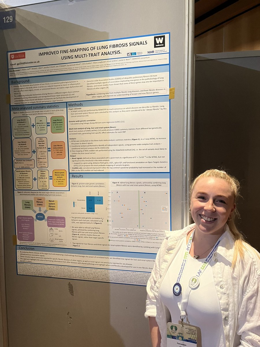 Presented my poster on improved fine mapping of lung fibrosis signals using multi-trait analysis at #ICLAF2024