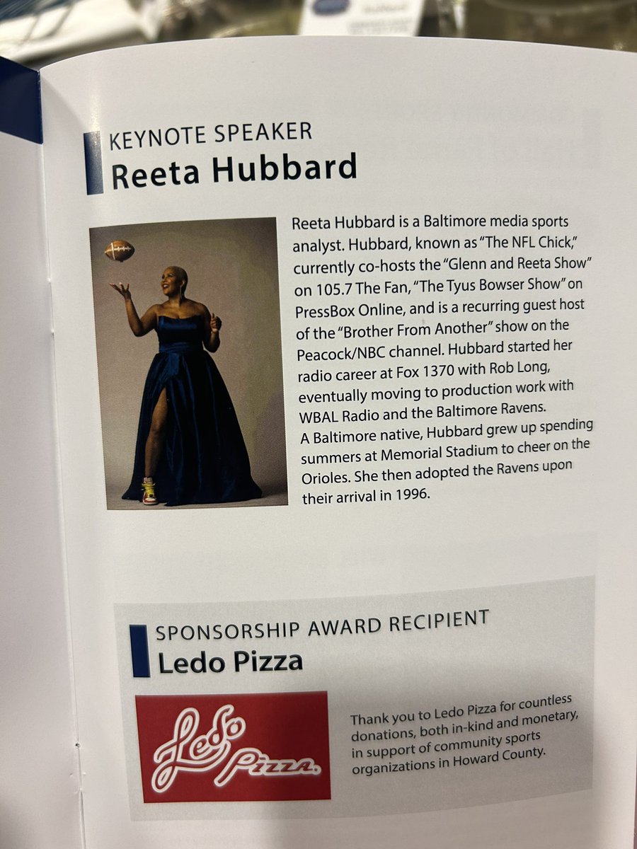 theNFLchick's tweet photo. Had the honor to be a keynote speaker with the Howard County Recs and Parks, last night. This year’s theme was about girls and women in sports. Thanks to @HoCoRec for the opportunity! https://t.co/9oYkvpLGKK
