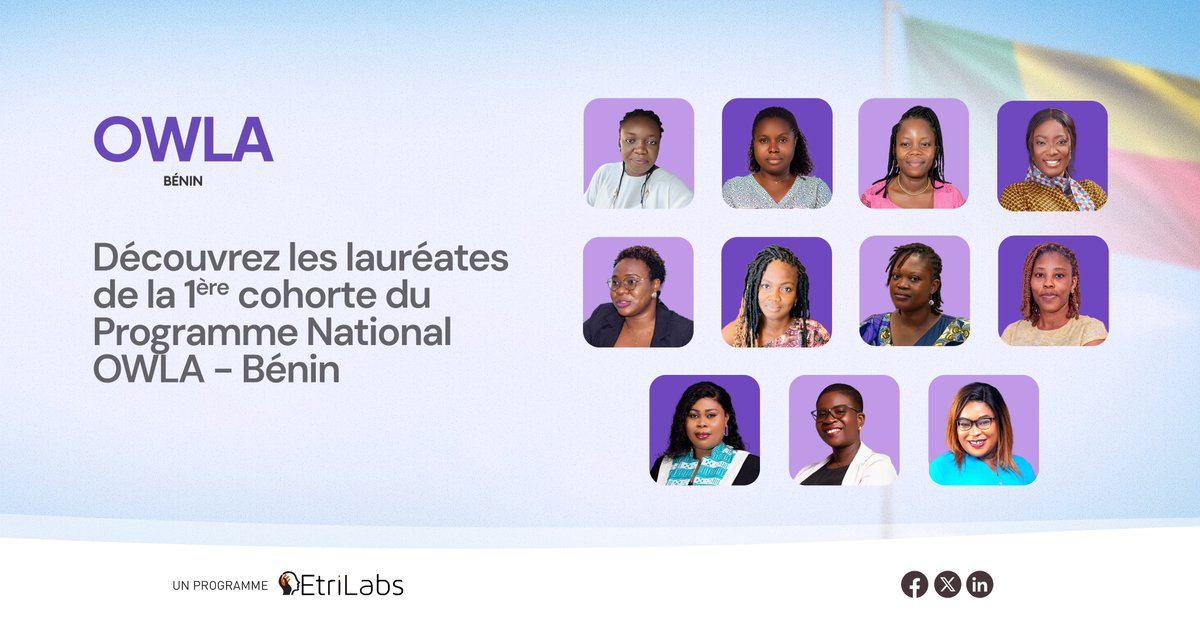 Nous sommes heureux de dévoiler les lauréates de la première édition nationale du programme OWLA au #Benin. Ces femmes aux parcours divers, issues de divers secteurs, illustrent la richesse et la diversité du leadership féminin au Bénin.

Elles s’engagent à renforcer leurs