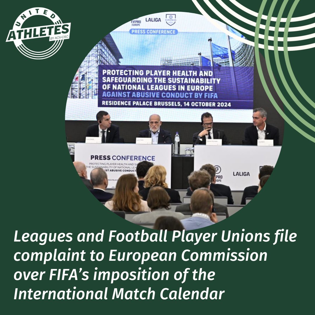 1/ European players' unions and football competitions, including <a href="/LaLiga/">LALIGA</a>, have filed a complaint with the European Commission against @FIFA.  According to them, the overfull international calendar threatens players’ health and the national competitions. <a href="/FIFPRO/">FIFPRO</a> <a href="/ProLeagueBE/">Pro League</a>