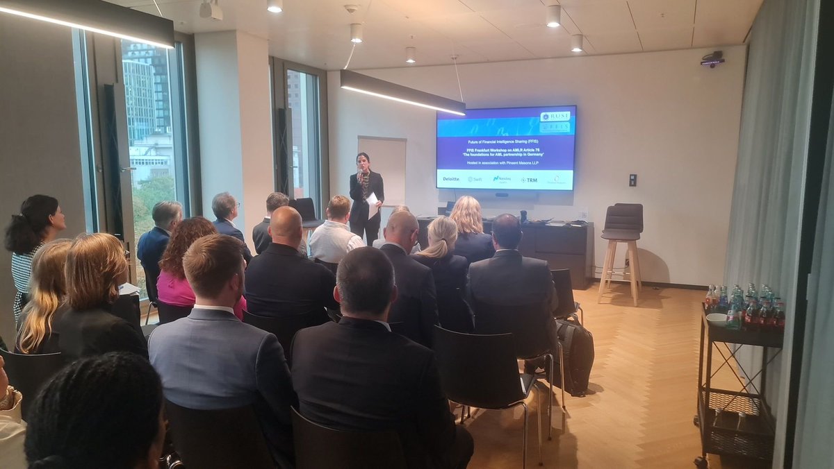trmlabs's tweet image. 🇩🇪 Last week in Frankfurt, the TRM team worked with the @RUSI_Org and the Future of Financial Intelligence Sharing (#FFIS) to deliver a session on the foundations of AML partnerships in Germany. Thanks to all who joined and shared their valuable insights on this topic! #AMLR75