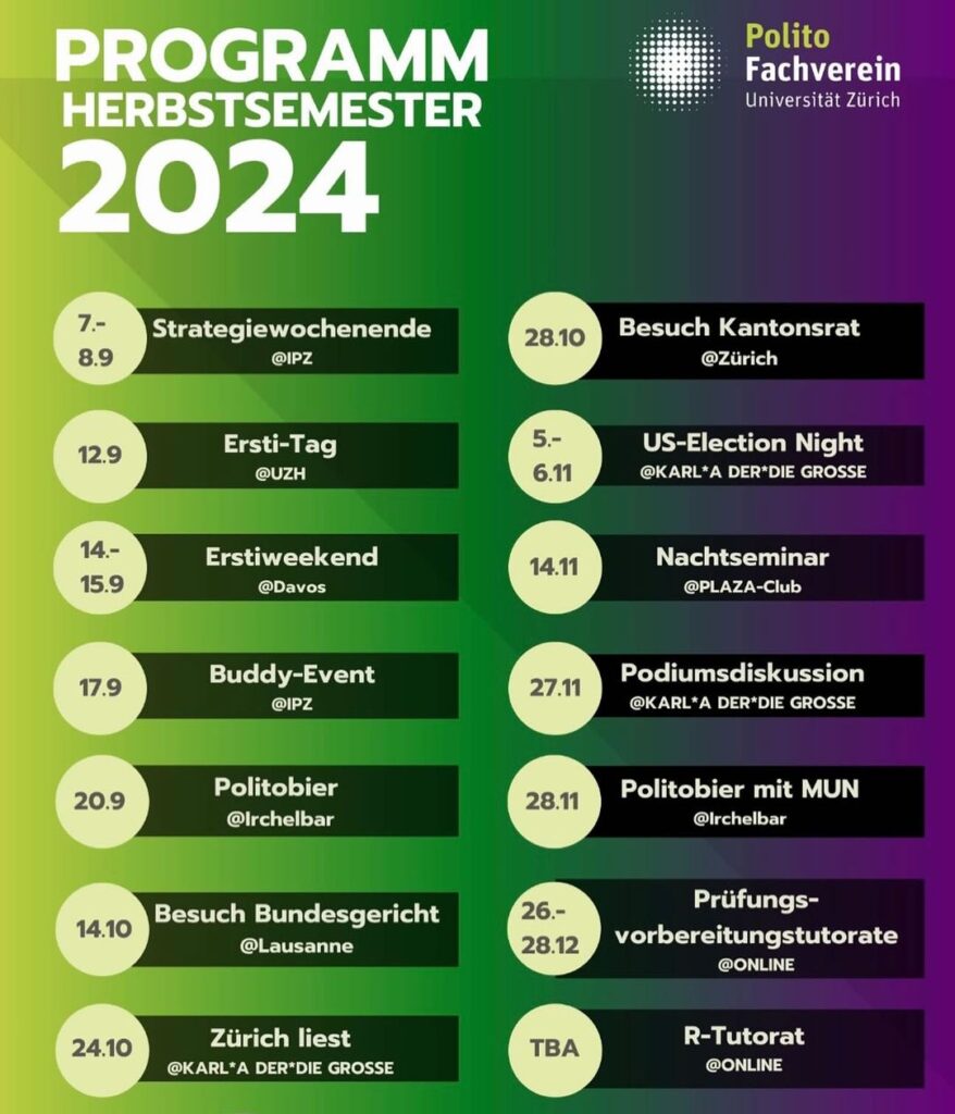 Programmübersicht für das Herbstsemester 2024!