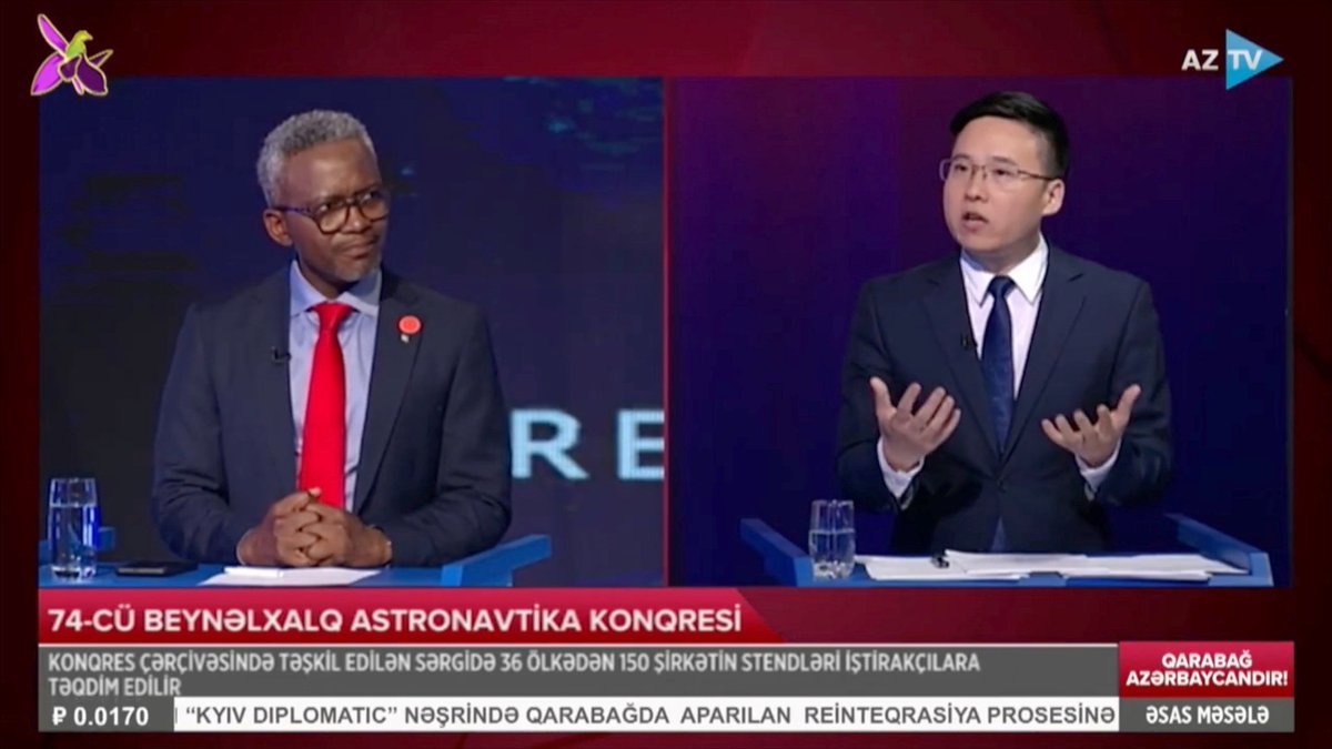 Great to meet Mr. Humbulani Mudau, CEO of the South African National Space Agency <a href="/SANSA7/">SANSA</a> again at #IAC2024.
Last year, we both participated in <a href="/CGTNOfficial/">CGTN</a> &amp; <a href="/aztvresmi/">AZTV</a> 's special TV program #Spaceforall during <a href="/Iac2023/">IAC 2023</a>.