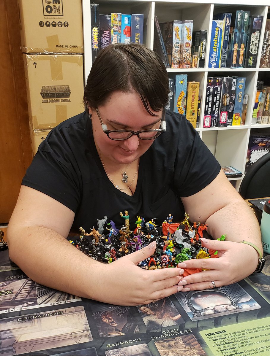 Crumpler64's tweet image. 1st night in Utah. @LadyLoki1313 and I went to buy and play Heroclix. Think we bought enough miniatures?